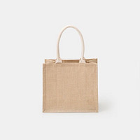 MUJI 無印良品 黄麻 简易收叠购物袋 B5 麻布袋 原色 2S 长27*宽31*高16cm