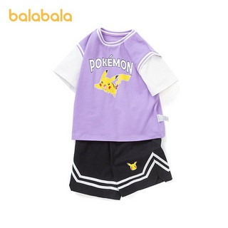 88VIP：巴拉巴拉 儿童套装男童短袖两件套可爱时尚宝宝夏装童装运动装洋气
