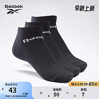 Reebok 锐步 运动健身ACT CORE LOW CUT 3P男女 船袜 袜子GH8191 GH8191_黑色 A版 25-26