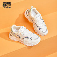 森馬（Senma）女鞋 粉色老爹鞋女春秋ins潮鞋韩版百搭火显脚小拼色智熏 白蓝色-A款XN-811-1WL 35