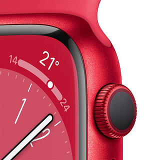 apple watch苹果手表s8 watch s8电话智能运动手表男女通用款 海棠红 运动款表带 45mm GPS版 铝金属表壳