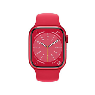 apple watch苹果手表s8 watch s8电话智能运动手表男女通用款 海棠红 运动款表带 45mm GPS版 铝金属表壳