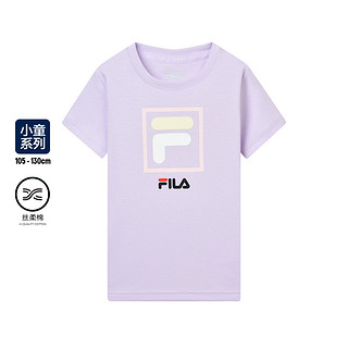 FILA 斐乐 女童针织短袖（105-165）儿童时尚百搭简约女童针织短袖衫