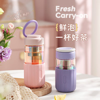 水杯玻璃杯女便携茶水分离泡茶高颜值花茶杯子2023新款家用耐高温 产品有纯净透明和渐变炫彩两种款式,随机发货