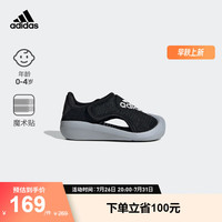 adidas「小浮艇」阿迪达斯官方ALTAVENTURE男婴童魔术贴包头凉鞋 黑/白 26.5(155mm)