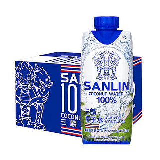 88VIP：SANLIN 三麟 100%椰子水富含天然电解质泰国进口NFC椰青果汁1L*4瓶礼盒装