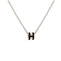 爱马仕(HERMES) 项链 女士 Mini Pop H迷你椭圆玫瑰金色/金色随机 合金小号项链 糖果粉色珐琅