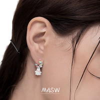 MASW麻秀原创设计狂欢派对系列甜酷彩色幽灵耳圈高级感不对称耳饰