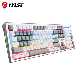 MSI 微星 GK50Z PIXEL 40度灰 104键 有线机械键盘 白灰 高特红轴 混光