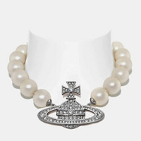 Vivienne Westwood 薇薇安·威斯特伍德 Neysa Silver-Tone, Faux Pearl and Crystal Necklace 珍珠项链