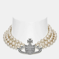 Vivienne Westwood 薇薇安·威斯特伍德 Three Row Pearl Choker 珍珠项链