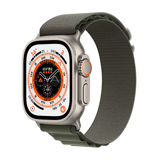 Apple 苹果 Watch Ultra 智能手表 49mm GPS+蜂窝网络款 绿色高山回环式表带 小号（GPS、血氧、ECG）