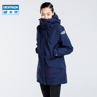 DECATHLON 迪卡侬 保暖外套女加绒加厚防风上衣中长款防水户外服秋冬帆船ODT3