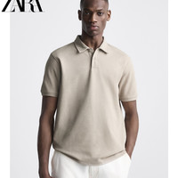 ZARA 男装纹理短袖POLO衫