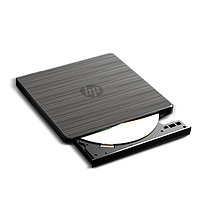 HP 惠普 外置光驱刻录机 外接笔记本台式机移动光驱USB超薄通用DVD8/CD24倍速 黑色