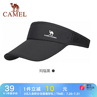 CAMEL 骆驼 运动空顶帽男春夏鸭舌太阳帽子跑步遮阳网球帽男女 A1S3RC101，玛瑙黑 均码