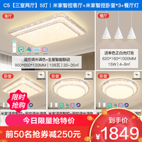 雷士 NVC Lighting照明 818周年庆预售 C5 三室两厅 5灯丨语音智控客厅+语音智控卧室*3+餐厅灯