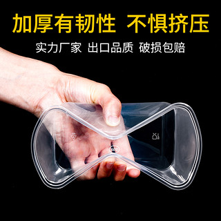 一次性餐盒外卖打包盒饭盒快餐便当盒子带盖圆形透明塑料汤碗餐具