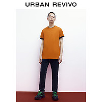 URBAN REVIVO UR2023春夏新款男装休闲基础款百搭圆领纯色薄款短袖T恤UMB432000