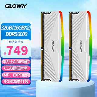 光威(Gloway) 32GB (16GBX2) 套装 DDR5 6000 台式机内存 天策Ⅱ代系列 CL30 RGB 海力士 Adie