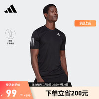adidas 阿迪达斯 官方男装速干网球运动上衣圆领短袖T恤HP1998 黑色 L