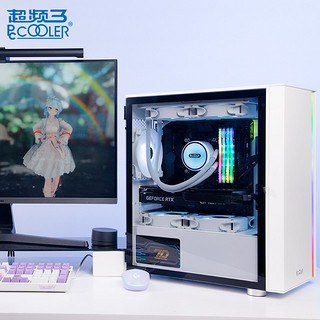 PCCOOLER 超频三 光愈2 LM300 ARGB M-ATX机箱 半侧透 白色