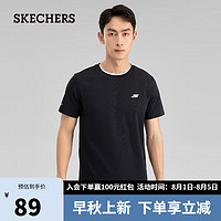 SKECHERS 斯凯奇 圆领宽松运动衣P223M094 碳黑/0018 M