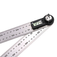SHINWA 62496 日本企鹅牌数显角度测量仪量角规木工角度尺不锈钢电子角度尺量角器量角仪角度规30cm