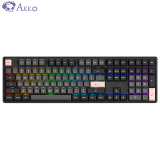 Akko 艾酷 5108S黑粉拼色 机械键盘 电竞LOL 有线热插拔键盘 RGB光 108键 TTC恶魔轴
