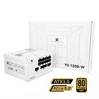 利民 额定1200W TR-TG1200-W ATX3.0电源 金牌全模组 原生PCIE5.0 全日系电解电容 14CM小机身