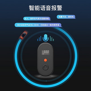 YARDFORCE 佳孚 无线充气泵便携式打气泵车载家用单缸无线胎压检测电动打气筒 AI语音提示
