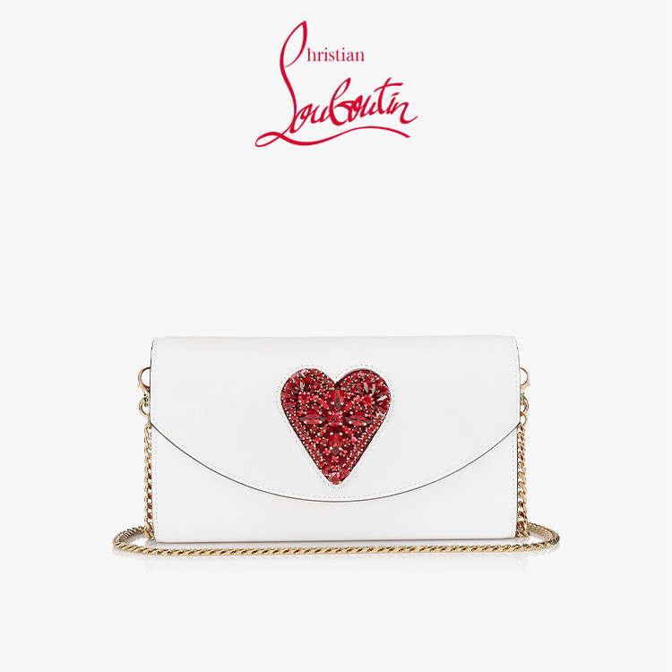 路铂廷 Christian Louboutin 女士牛皮革斜挎包 3235207Q647 白色 小号