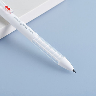 缤乐美 中性笔0.5mm按动式签字笔学生书写心心笔G310黑色12支装