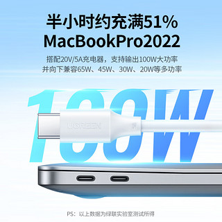 UGREEN 绿联 双头Type-C数据PD100Wc to cCarplayiPhone15ProMax/iPad