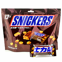 SNICKERS 士力架 花生夹心巧克力240克袋装排块休闲小零食品办公室糖果吃货