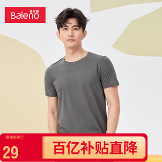 Baleno 班尼路 男女款圆领短袖T恤 88902284 深蓝灰 XL