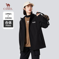 骆驼 CAMEL女装登山服春秋款男女款防水防风连帽风衣外套男出游户外夹克