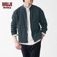 无印良品 MUJI 男式 针织抓绒 拉链夹克 ABJ05A1A 柔软摇粒绒外套 炭灰色 XXL