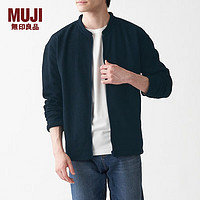 无印良品 MUJI 男式 针织抓绒 拉链夹克 ABJ05A1A 柔软摇粒绒外套 深藏青色 M