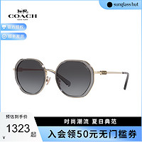 COACH 蔻驰 女款眼镜复古圆形太阳镜墨镜 0HC7141