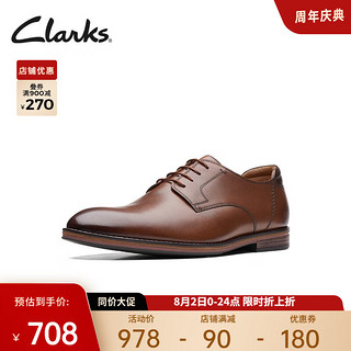 Clarks 其乐 男士商务正装鞋 261613997 深棕褐色 42