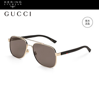 GUCCI 古驰 男士太阳镜 GG0422S-003 金色镜框棕色镜片 60mm