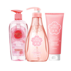 seeyoung 滋源 洗沐套装（樱花洗发水400ml+沐浴露300ml+护发素200ml）