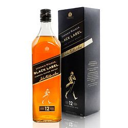 JOHNNIE WALKER 尊尼获加 12年 黑牌 调和 苏格兰威士忌 40%vol 1000ml 单瓶装