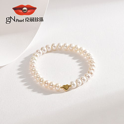 gN pearl 京润珍珠 晴娇S925银淡水珍珠手链5-6mm白色近圆形精致感设计手链