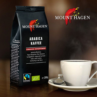 德国mount hagen脱因咖啡粉低因阿拉比卡纯黑咖啡无添加蔗糖250g