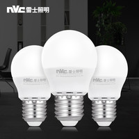 雷士 NVC Lighting照明led灯泡e14小螺口节能灯家用吊灯三色光源e27螺纹球泡灯 其它 其它 E14小螺口3瓦 暖白光