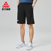 匹克针织短裤男士2023夏季新款官方休闲跑步健身运动训练五分裤子 DF312491	黑色 170/M