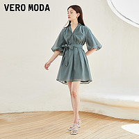 VERO MODA 连衣裙夏季闪光系列时尚气质灯笼袖高级法式短袖女▲