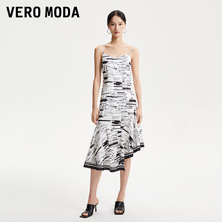 VERO MODA 连衣裙2023早秋新款印花中长裙吊带直筒优雅女人通勤